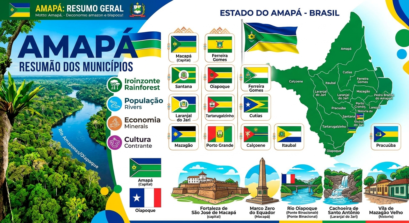 Amapá em Destaque: Uma Jornada Pelos 16 Municípios do Meio do Mundo