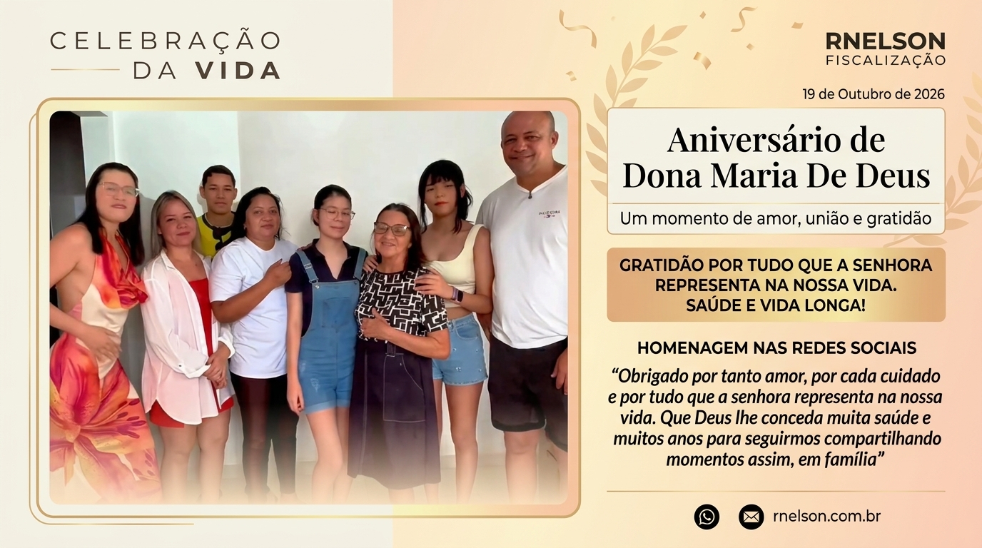 Em momento de carinho e união, homenagem marca o aniversário de Dona Maria De Deus ao lado da família